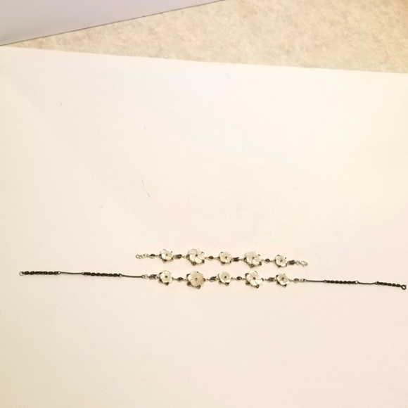 Sterling Silver Marcasite White MOP Hawaiian Hibiscus Plumeria Flower Necklace - Picture 4 of 11